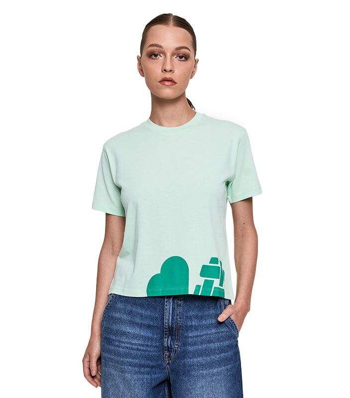 Cropped Tee - Misty Jade